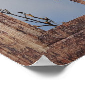 Poster Oiseau bleu dans la fenêtre (Coin)