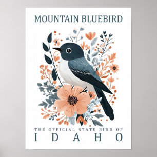Poster Oiseau bleu de montagne Idaho USA Travel
