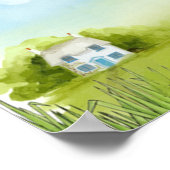 Poster Oiseau bleu paisible et petite maison Paysage (Coin)