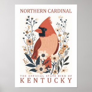 Poster Oiseau cardinal du nord du Kentucky USA Travel
