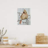 Poster Oiseau Cardinal Du Nord En Hiver (Cuisine)