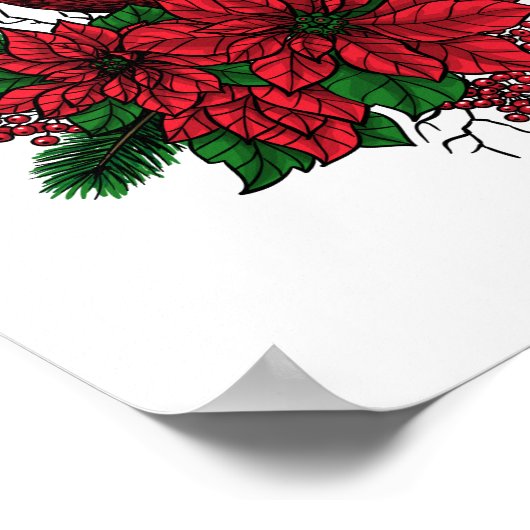 Poster Oiseau cardinal, illustration de Noël (Coin)