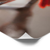 Poster Oiseau cardinal rouge aux baies sauvages (Coin)