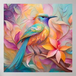 Poster Oiseau-chanteur à gorge violette Imaginaire