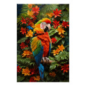 Poster Oiseau coloré Macaw (Devant)