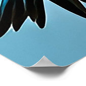 Poster Oiseau Coloré sur Branche en Fleurs (Coin)