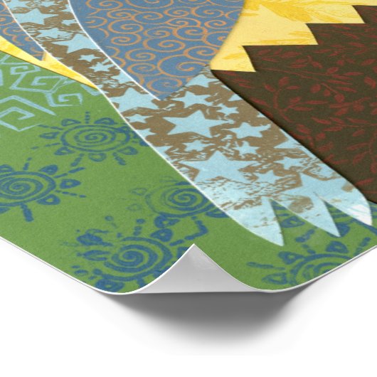 Poster Oiseau coloré sur fil (Coin)