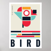 Poster Oiseau dans l'art du Bauhaus. (Devant)