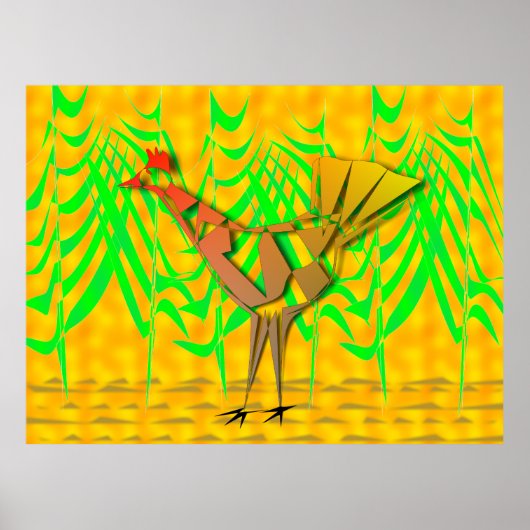 Poster Oiseau Dans Le Foliage (Devant)