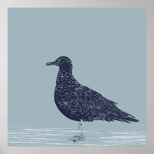 Poster Oiseau dans l'eau (Devant)