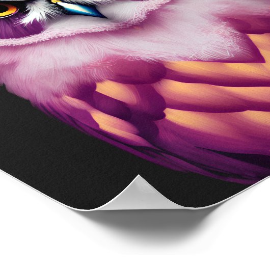 Poster Oiseau de Chouette coloré (Coin)