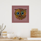 Poster oiseau de chouette décoratif (Cuisine)