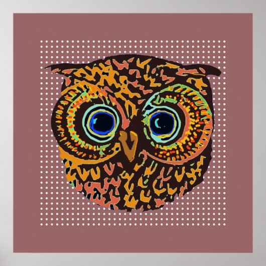 Poster oiseau de chouette décoratif (Devant)
