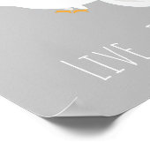 Poster Oiseau de colombe blanche sur gris (Coin)