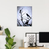 Poster Oiseau de corneille sur oiseau d'arbre 94 (Bureau à domicile)