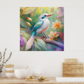 Poster Oiseau de fantaisie à aile de sarcelle iridescente (Cuisine)