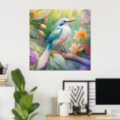 Poster Oiseau de fantaisie à aile de sarcelle iridescente (Bureau à domicile)