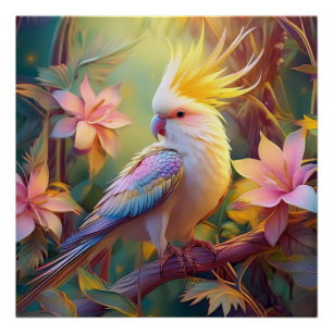 Poster Oiseau de fantaisie Perruche à aile iridescente