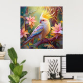 Poster Oiseau de fantaisie Perruche à aile iridescente (Bureau à domicile)