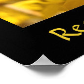 Poster Oiseau de jour des terres en fleurs jaunes Imprime (Coin)