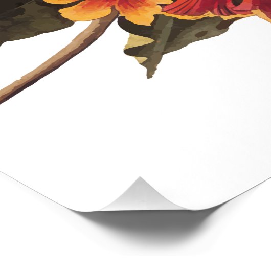 Poster Oiseau de la Paruline de Rathbone sur crossvine (Coin)