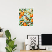 Poster Oiseau de l'État de Floride et nature de fleur d'o (Bureau à domicile)