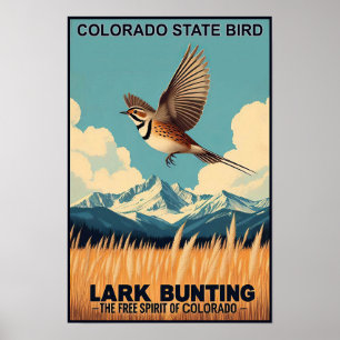 Poster Oiseau de l'État du Colorado - Bruant sauterelle V