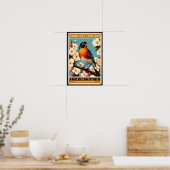 Poster Oiseau de l'État du Connecticut - Merle d'Amérique (Cuisine)