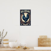 Poster Oiseau de l'État du Delaware - Poule Blue Hen Vint (Cuisine)