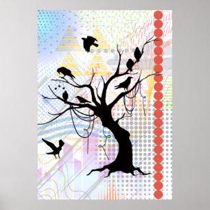 Poster Oiseau de même plumage soyez unique ensemble
