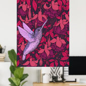 Poster Oiseau-de-mer et violette de fuchsia (Bureau à domicile)
