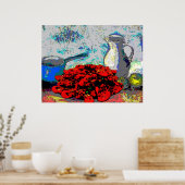 Poster Oiseau de mer, Vie morte, Fauvisme (Cuisine)