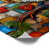 Poster Oiseau de mosaïque mignon (Coin)