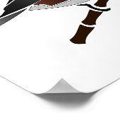 Poster Oiseau de poulet à dos de châtaignier adorable (Coin)