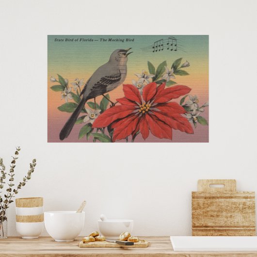 Poster Oiseau d'État de FlorideMocking Oiseau de Floride (Cuisine)