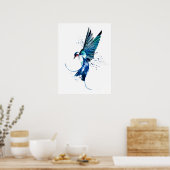 Poster Oiseau d'hirondelle bleu (Cuisine)