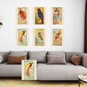 Poster Oiseau du Paradis, Galerie Wall Set de 6, 4/6 Post
