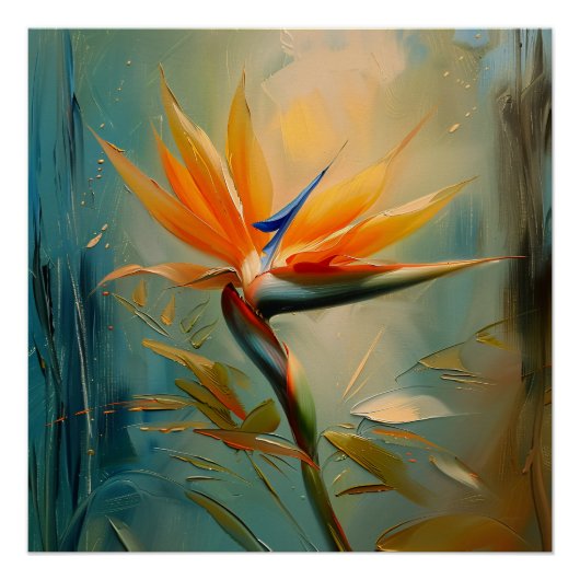 Poster Oiseau du Paradis Plante tropical (Devant)