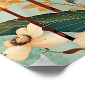 Poster Oiseau et fleurs (Coin)