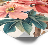 Poster Oiseau et fleurs (Coin)