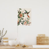 Poster Oiseau et fleurs (Cuisine)