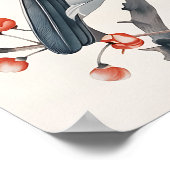 Poster Oiseau et fleurs (Coin)