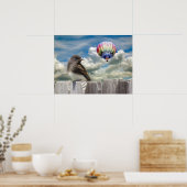 Poster - Oiseau et montgolfière (Cuisine)