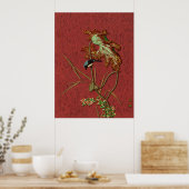Poster Oiseau et Plante Janpanese Art ornemental (Cuisine)