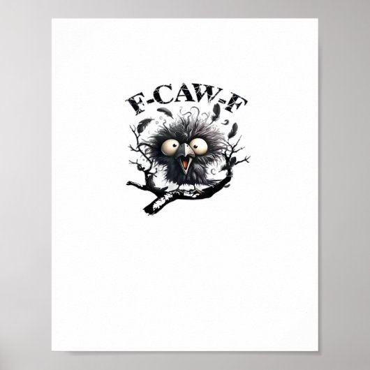 Poster Oiseau F-Caw-F d'Halloween Cool Unique (Devant)
