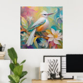 Poster Oiseau Fantastique à Dos Doré Touffu (Bureau à domicile)