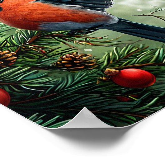 Poster Oiseau hivernal (Coin)