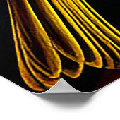 Poster Oiseau Jaune Perché Parmi Les Fleurs Lumineuses (Coin)