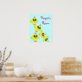 Poster Oiseau jaune vert bébé (Cuisine)