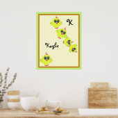 Poster Oiseau jaune vert bébé (Cuisine)
